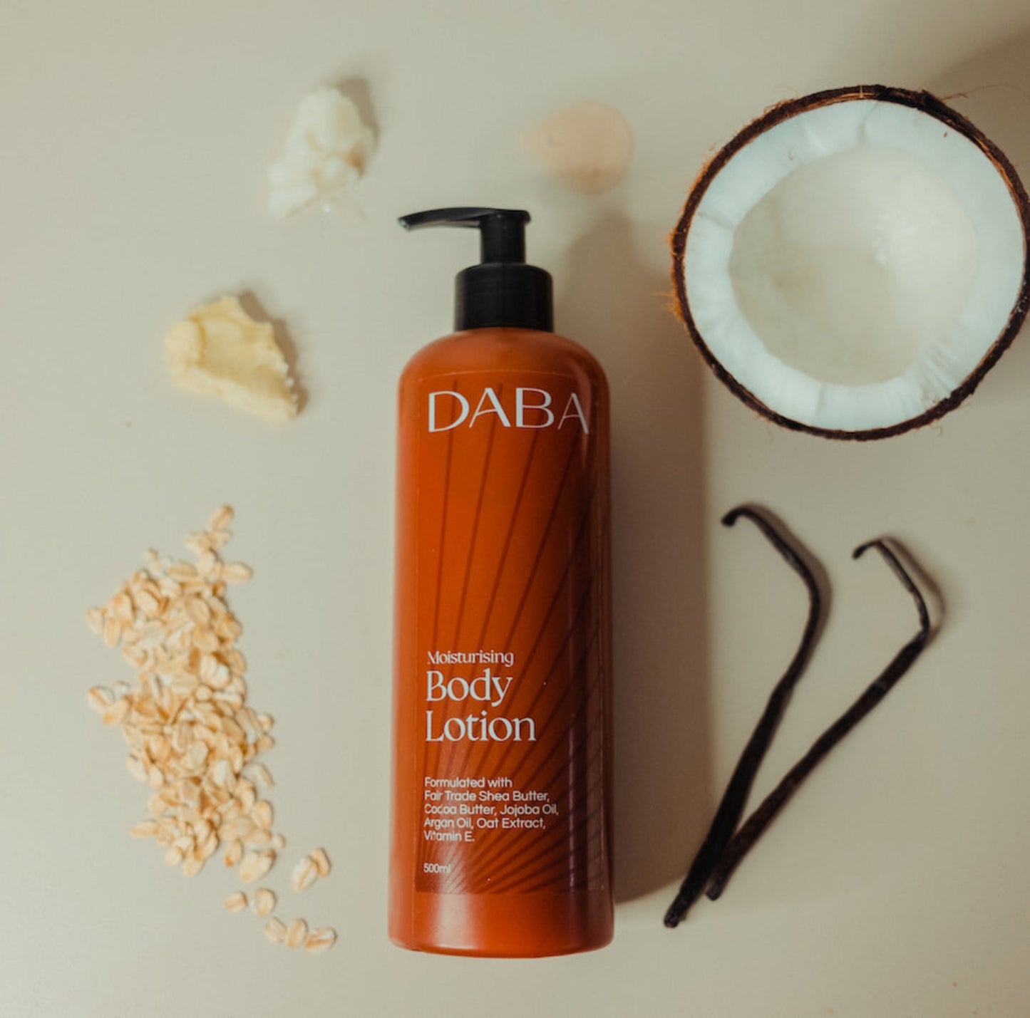 DABA Body Lotion Ingredients Content Image
